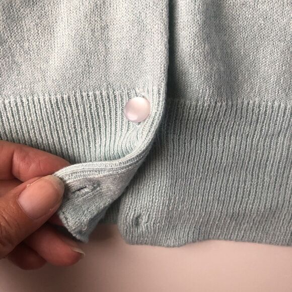 New York & Company Womens Knit Sweater Blue Cardigan Buttons Medium - Picture 11 of 16